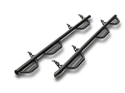 N-Fab Wheel 2 Wheel Bed Access Nerf Side Step Bars; Textured Black (15-24 F-150 SuperCrew w/ 5-1/2-Foot Bed)