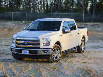 N-Fab Wheel 2 Wheel Nerf Side Step Bars; Gloss Black (15-25 F-150 SuperCrew w/ 5-1/2-Foot Bed)
