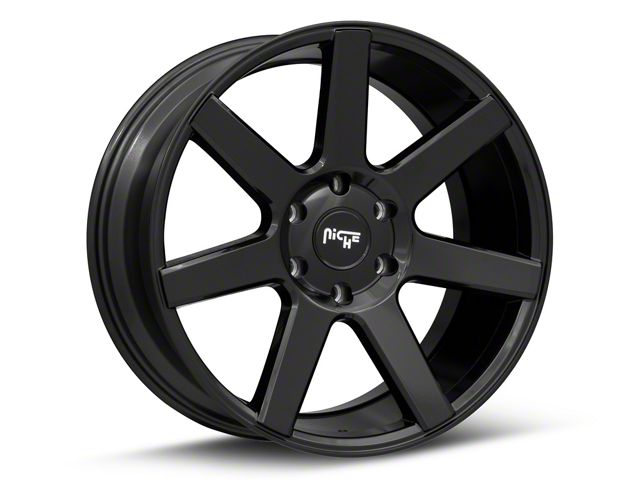 Niche Future Gloss Black 6-Lug Wheel; 24x10; 20mm Offset (07-13 Sierra 1500)