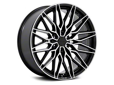 Niche Calabria 6 Gloss Black with Machined Lip 6-Lug Wheel; 22x9.5; 30mm Offset (15-20 F-150)