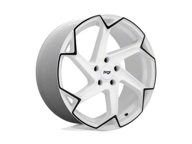 Niche Flash Gloss White with Black 5-Lug Wheel; 20x10.5; 40mm Offset (87-90 Dakota)