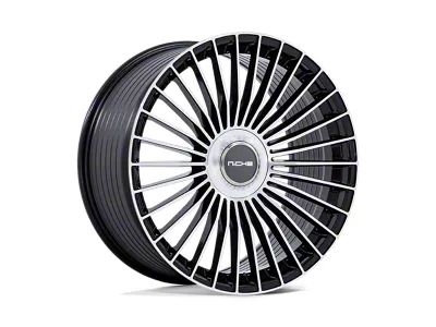 Niche Serene Gloss Black with Machined Face 5-Lug Wheel; 22x9; 38mm Offset (22-26 Maverick)