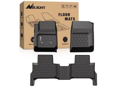 Nilight TPE Front and Rear Floor Liners; Black (15-22 Canyon Crew Cab)