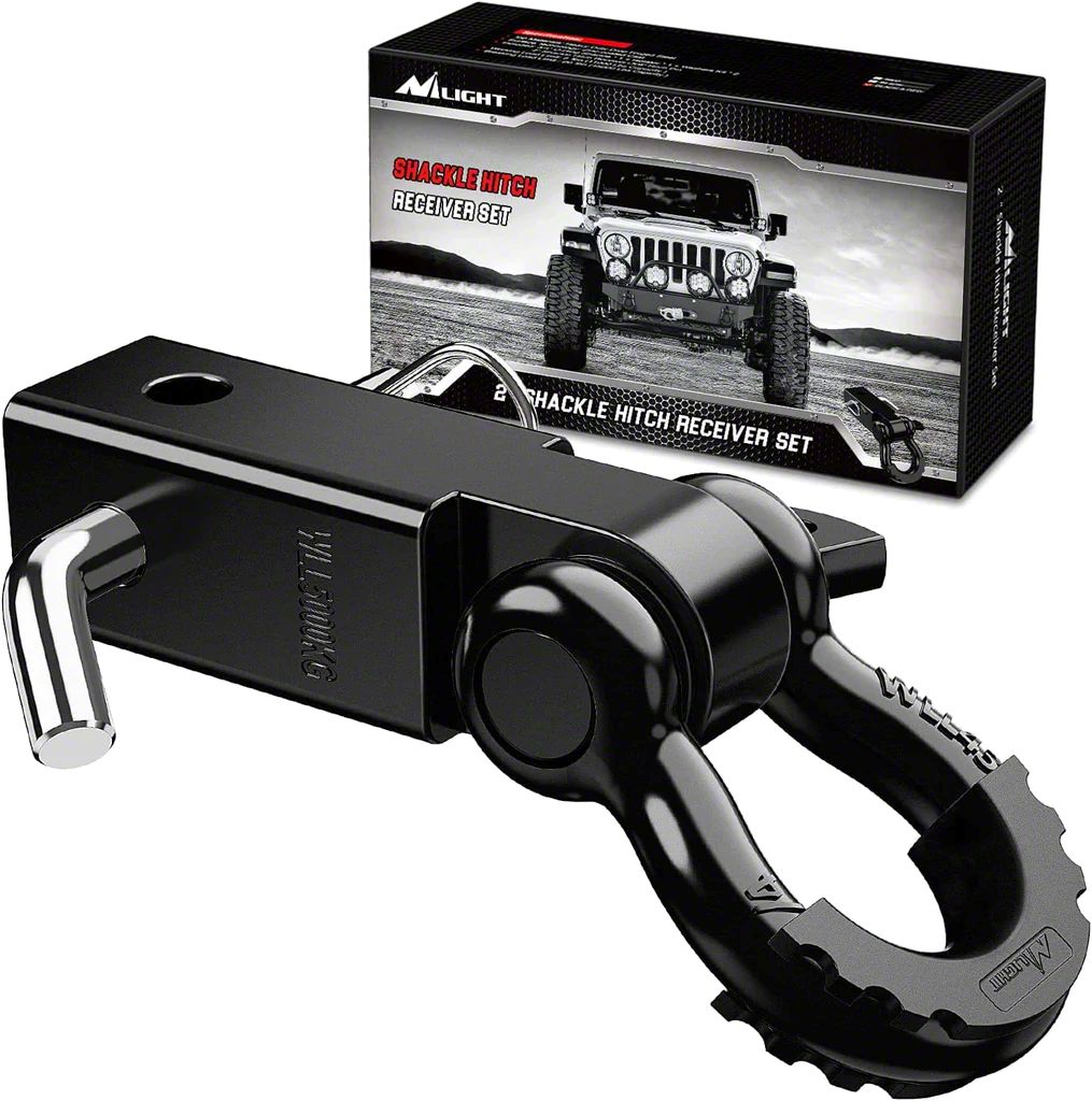 thumbnail interactive-video image 1 of Heavy Duty Receiver Hitch D-Ring Shackle Mount – 5T Capacity, Fits 2" Receivers (Multiple Colors) 1 of 2
