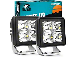2-Inch Square LED Lights; Flood Beam (Universal; Some Adaptation May Be Required)