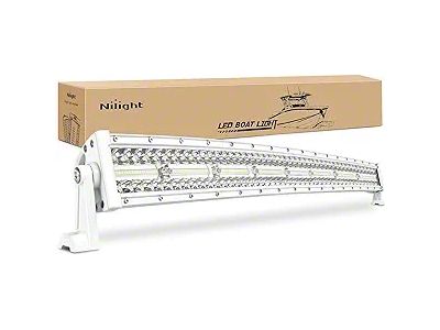 Nilight 33-Inch White Curved LED Light Bar; Spot/Flood Combo Beam (Universal; Some Adaptation May Be Required)