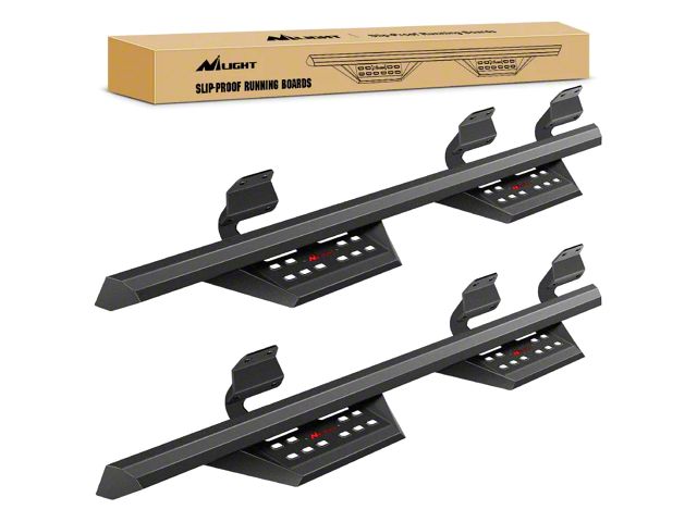 Nilight 3.60-Inch Drop Side Step Bars; Black (15-24 F-150 SuperCrew)
