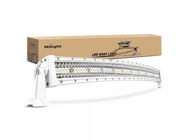 Nilight 42-Inch White Curved LED Light Bar; Spot/Flood Combo Beam (Universal; Some Adaptation May Be Required)