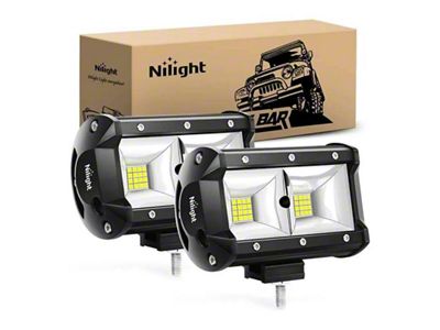 Nilight 5-Inch Quad Row LED Lights Bars; Flood Beam (Universal; Some Adaptation May Be Required)