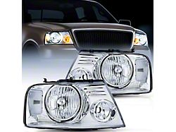 OE Style Headlights with Clear Corners; Chrome Housing; Clear Lens (04-08 F-150)