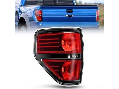 Nilight OE Style Tail Light; Black Housing; Red Lens; Driver Side (09-14 F-150 Styleside)