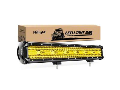 Nilight 20-Inch Triple Row LED Light Bar; Spot/Flood Combo Beam; Amber (Universal; Some Adaptation May Be Required)