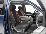 Waterproof Leather Front and Rear Seat Covers; Black and Red (11-25 F-350 Super Duty SuperCrew)