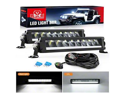 Nilight 12.20-Inch Single Row LED Light Bars with DRL; Anti-Glare Flood/Spot Combo Beam (Universal; Some Adaptation May Be Required)