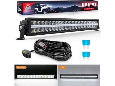 Nilight 30-Inch LED Light Bar with DRL; Anti-Glare Flood/Spot Combo (Universal; Some Adaptation May Be Required)