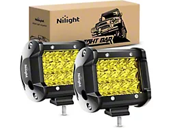 Nilight 4-Inch Triple Row LED Fog Lights; Spot Beam (Universal; Some Adaptation May Be Required)