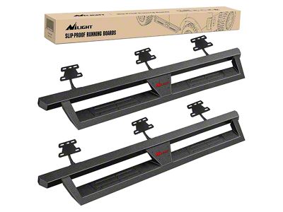 Nilight Drop Side Step Bars; Black (19-24 RAM 1500 Quad Cab)
