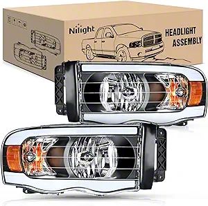 Beyond Revolution LED DRL Headlights Pair – 2002-2005 Dodge Ram 1500 / 2500 / 3500, Chrome