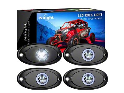 Nilight LED Rock Lights; White (Universal; Some Adaptation May Be Required)