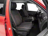Waterproof Leather Front and Rear Seat Covers; Black and Red (09-26 RAM 1500 Crew Cab)