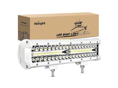 Nilight 12-Inch White LED Light Bar; Spot/Flood Combo Beam (Universal; Some Adaptation May Be Required)