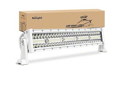 Nilight 22-Inch White LED Light Bar; Spot/Flood Combo Beam (Universal; Some Adaptation May Be Required)