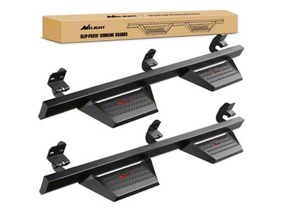 Nilight 4-Inch Drop Side Step Bars; Black (10-24 RAM 2500 Crew Cab)