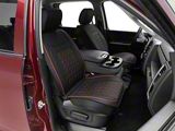 Waterproof Leather Front and Rear Seat Covers; Black and Red (10-26 RAM 2500 Crew Cab)