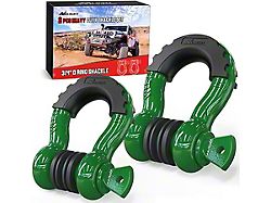 3/4-Inch D-Rings; Dark Green 