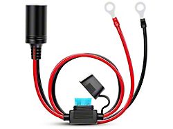 Female Cigarette Lighter Outlet with Eyelet Terminal Fuse Holder; 3-Foot 