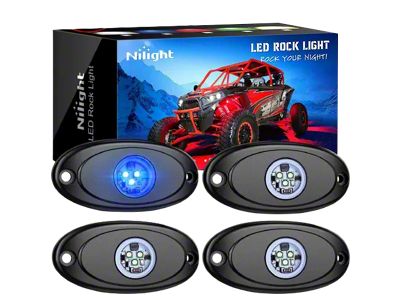 Nilight LED Rock Lights; Blue (Universal; Some Adaptation May Be Required)