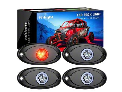 Nilight LED Rock Lights; Red (Universal; Some Adaptation May Be Required)