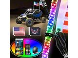 Spiral Antenna Bluetooth Remote App Control LED Whip Lights with Spring Base; 5-Foot (Universal; Some Adaptation May Be Required)
