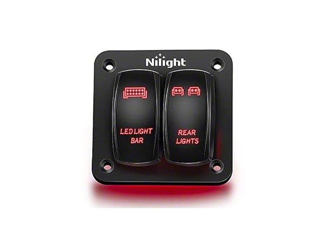 Ra Ranger Rear Switch Panel Ranger 2-Gang Aluminum Rocker Switch Panel with LED Light Bar and Rear ...