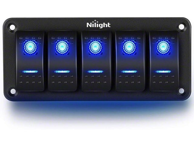 5v Led Rocker Switch Ranger 5-Gang Aluminum Rocker Switch Panel with Rocker Switches; Blue ...