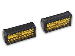 6.50-Inch Triple Row LED Fog Lights; Spot/Flood Combo Beam; Amber (Universal; Some Adaptation May Be Required)