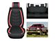 Nilight Waterproof Leather Front and Rear Seat Covers; Black and Red (07-24 Sierra 1500 Extended/Double Cab, Crew Cab)