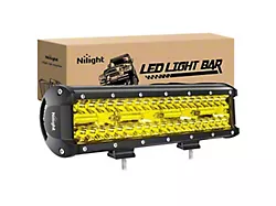Nilight 12-Inch Triple Row LED Fog Lights; Spot/Flood Combo Beam; Amber (Universal; Some Adaptation May Be Required)