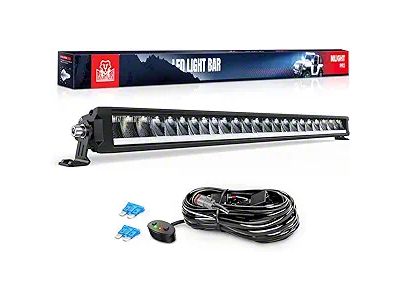 Nilight 30-Inch Single Row LED Light Bar with DRL; Anti-Glare Flood/Spot Combo Beam (Universal; Some Adaptation May Be Required)