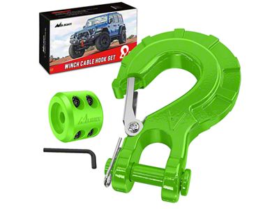 Nilight Forged Steel Winch Hook; Lime Green