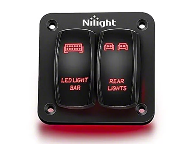 Panel Light Rocker Switch Sierra 3500 2-Gang Aluminum Rocker Switch Panel with LED Light Bar and ...