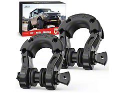3/4-Inch Mega D-Rings; Black 
