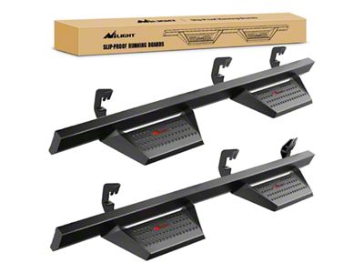 Nilight 4-Inch Drop Side Step Bars; Black (07-19 Sierra 3500 HD Crew Cab)