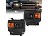OE Style Headlights; Black Housing; Clear Lens (15-19 Sierra 3500 HD)