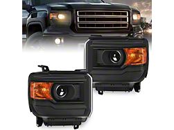 Nilight OE Style Headlights; Black Housing; Clear Lens (15-19 Sierra 3500 HD)