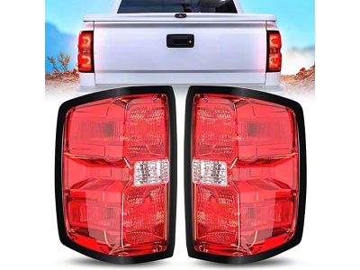 Nilight OE Style Tail Lights; Chrome Housing; Smoked Lens (15-19 Sierra 3500 HD DRW w/ Factory Halogen Tail Lights)