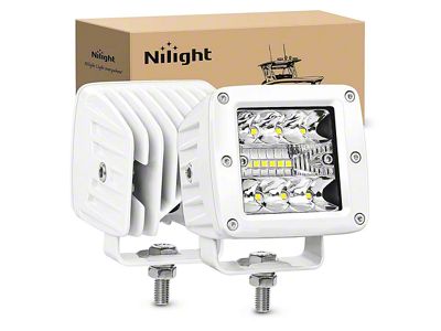 Nilight 3-Inch White LED Lights; Spot/Flood Combo Beam (Universal; Some Adaptation May Be Required)