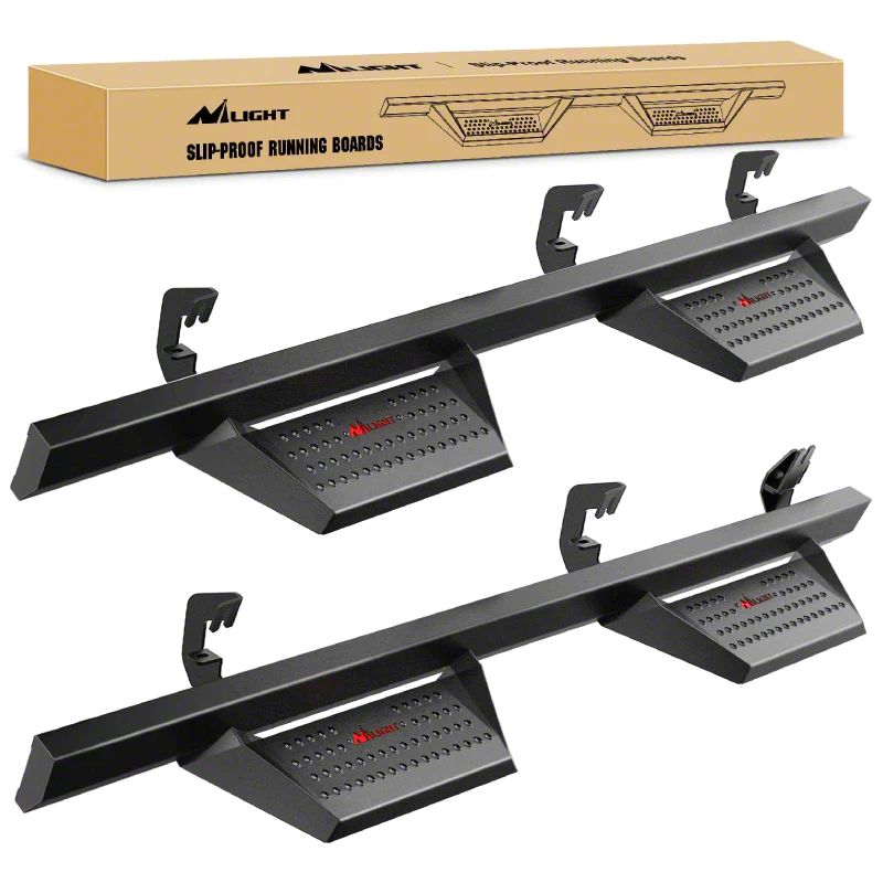 Silverado 1500 4Inch Drop Side Step Bars; Black (0718 Silverado 1500 Crew Cab) Free Shipping