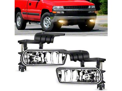 Nilight Fog Lights; Clear (99-02 Silverado 1500)