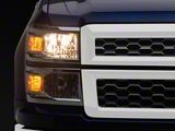 OE Style Headlights with Amber Corners; Chrome Housing; Clear Lens (14-15 Silverado 1500)